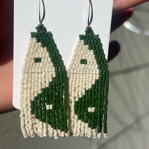 Brand new handmade ying yang beaded earrings